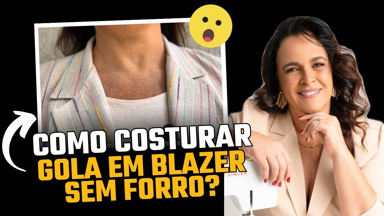 COMO COSTURAR GOLA DE BLAZER SEM FORRO (MUITO FÁCIL)