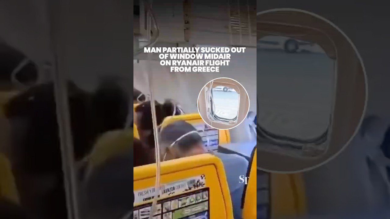 Man partially sucked out of window midair on Ryanair flight from Greece
