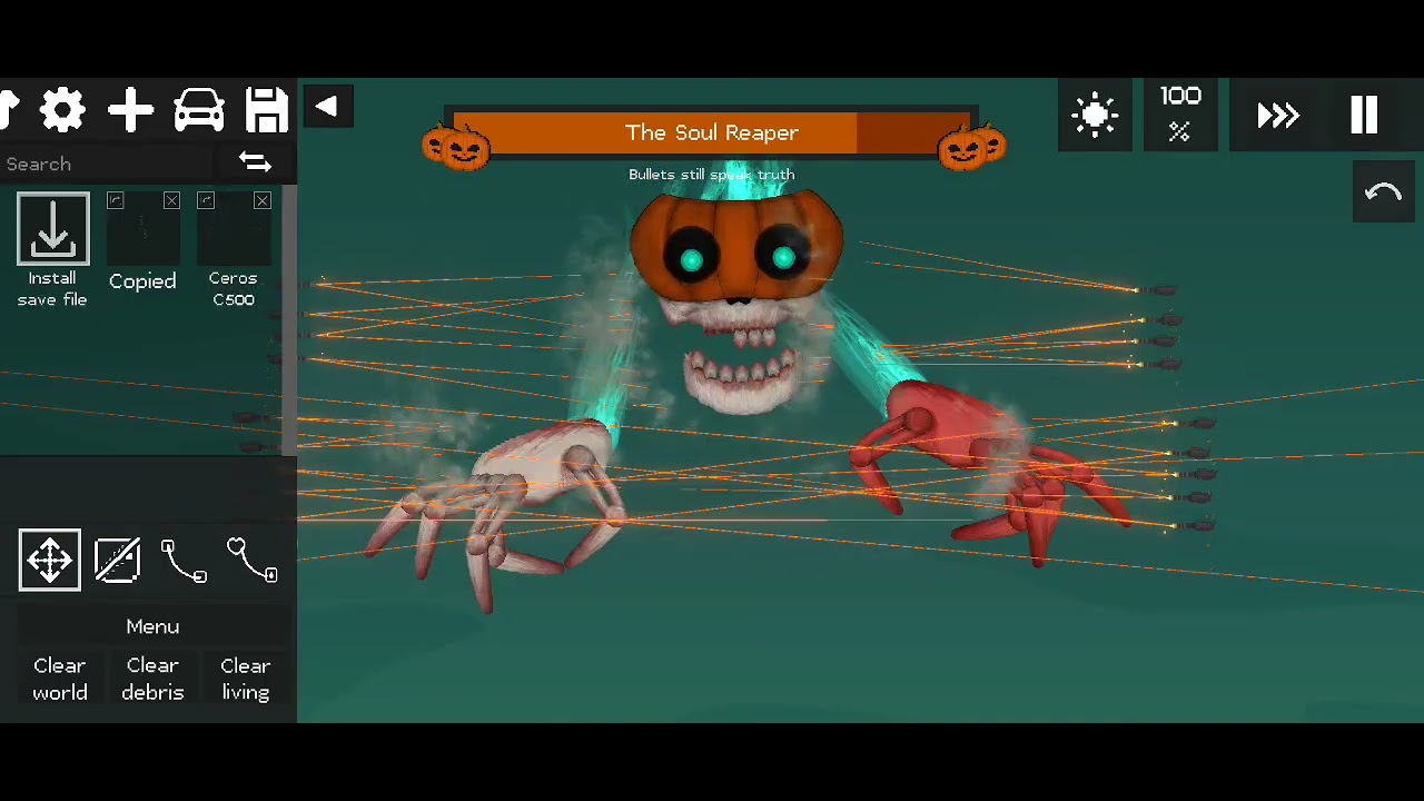 Beating the Soul Reaper using my guns in Fruit Playground