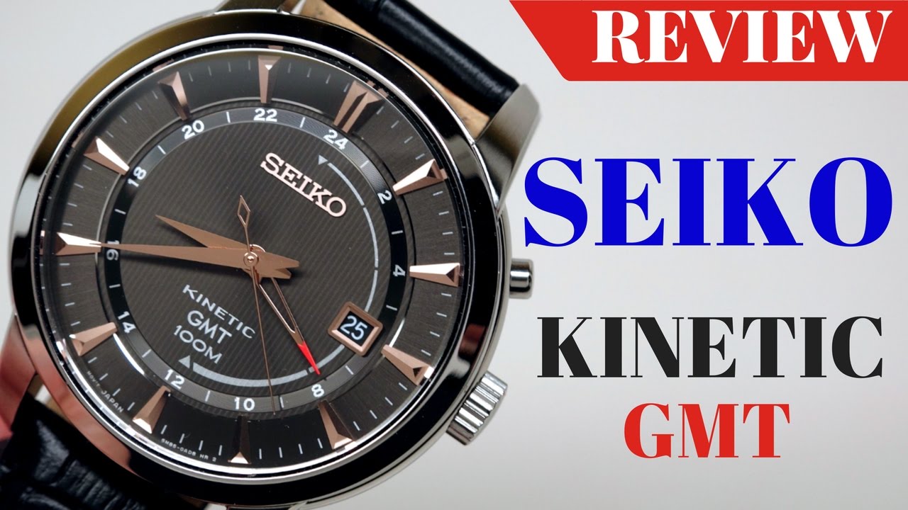 (4K) Seiko Core Kinetic GMT AutoQuartz Men's Watch Review Model: SUN063