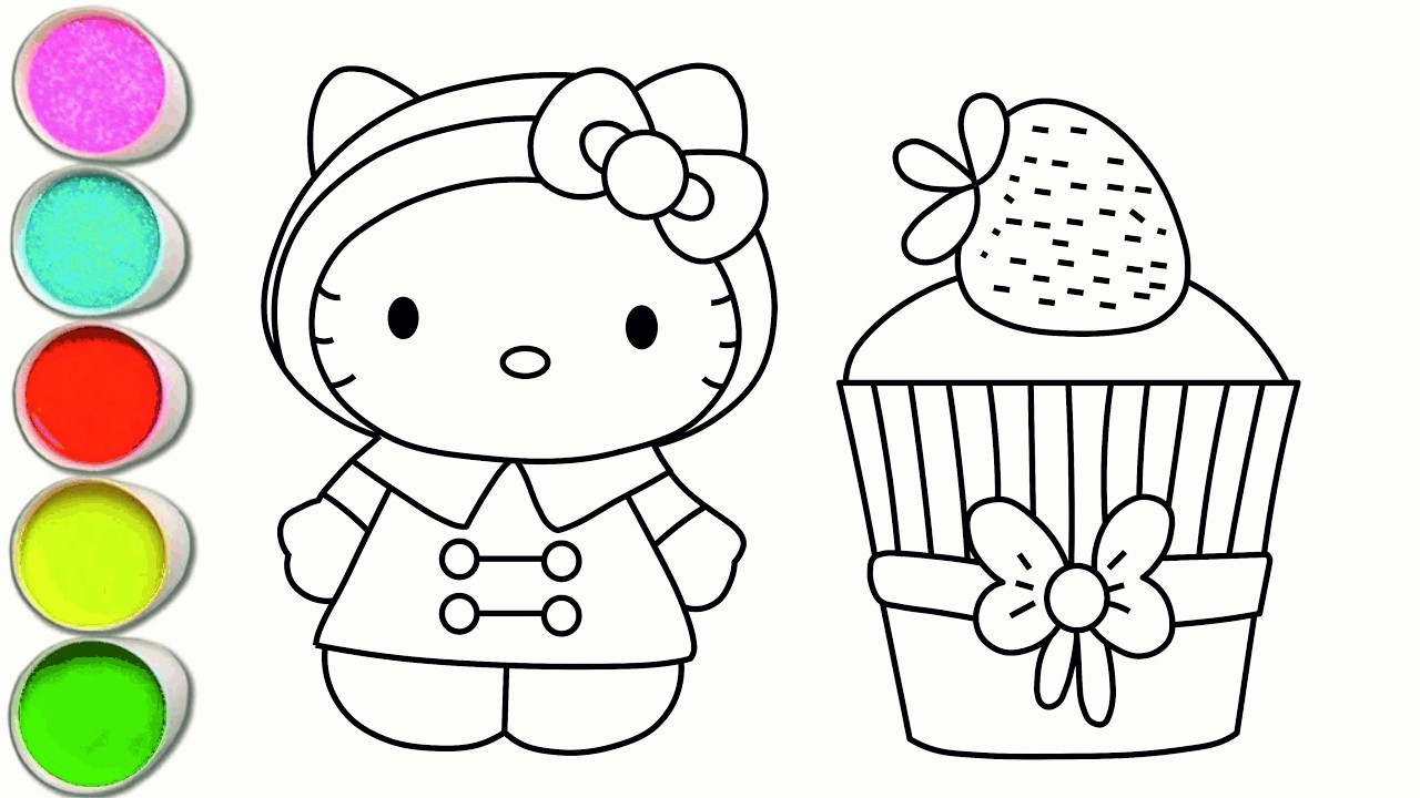 Draw Kitty Cat with Ice Cream Easy