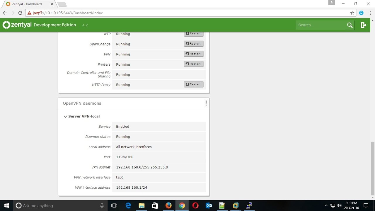 How to configure OpenVPN in Zentyal Server 4.2 Firewall