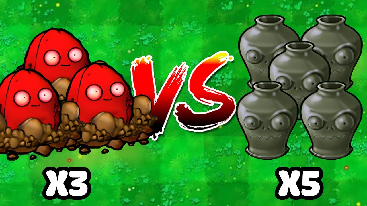3 Nut Bowling VS 5 Zombies Vases, Who Will Win? PVZ Hybrid Challenge