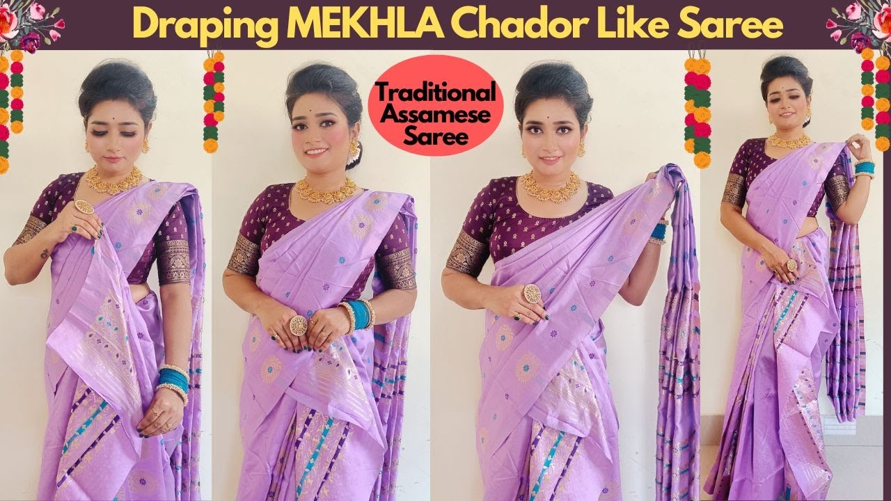 How to Drape Mekhela Chadar | Mekhela Sador Draping | How to Wear Assamese Saree Perefctly