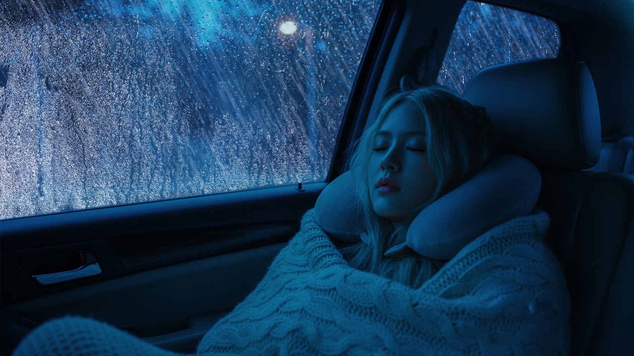 Sleep Deeply in 3 Minutes 😌 for Stress Relief ☔ Heavy Rain & Roaring Thunder on Car at Night