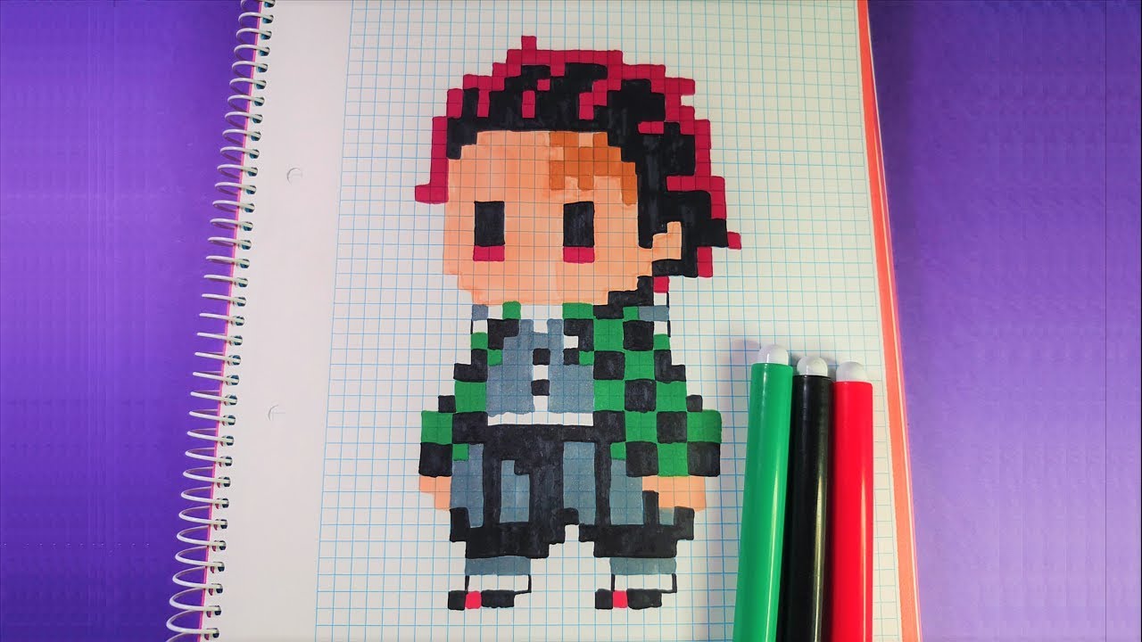 Como hacer a TANJIRO KAMADO de KIMETSU NO YAIBA | Pixel Art | Hama Beads