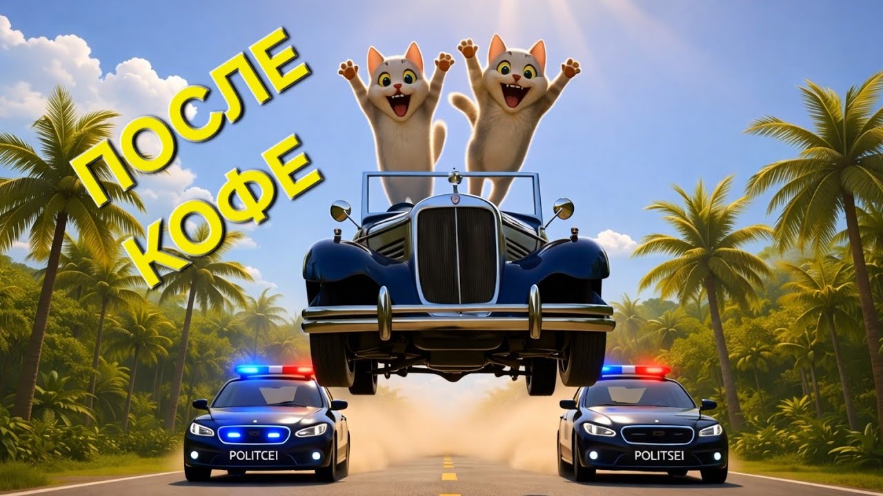После кофе ☕ | Cats Racing 🏁 Funny Music Video
