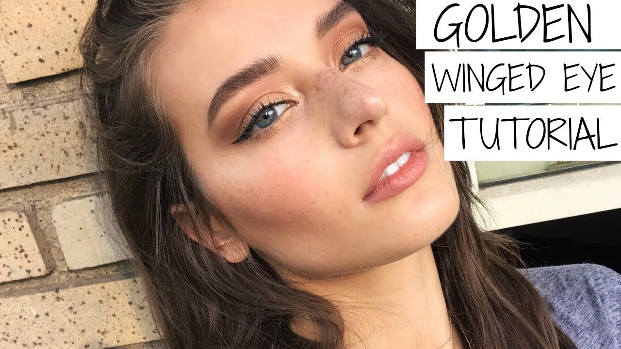 Golden Eyeshadow Tutorial + Easy Winged Eyeliner | Jessica Clements