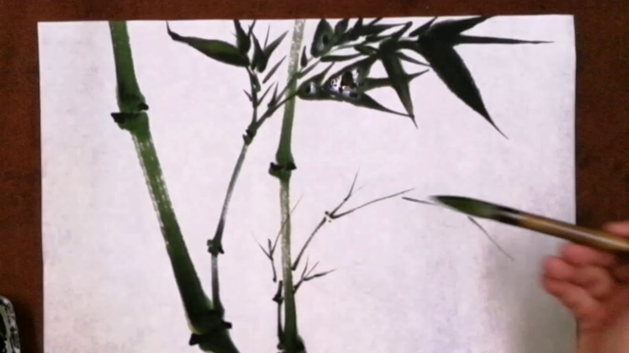 彩墨竹子（仰竹）教学示范～现代国画陈铭显 (陳銘顯 ) 写意示范Modern Chinese Painting by Chen  Ming---Hsien水墨画～中国画～山水～東洋画～繪畫