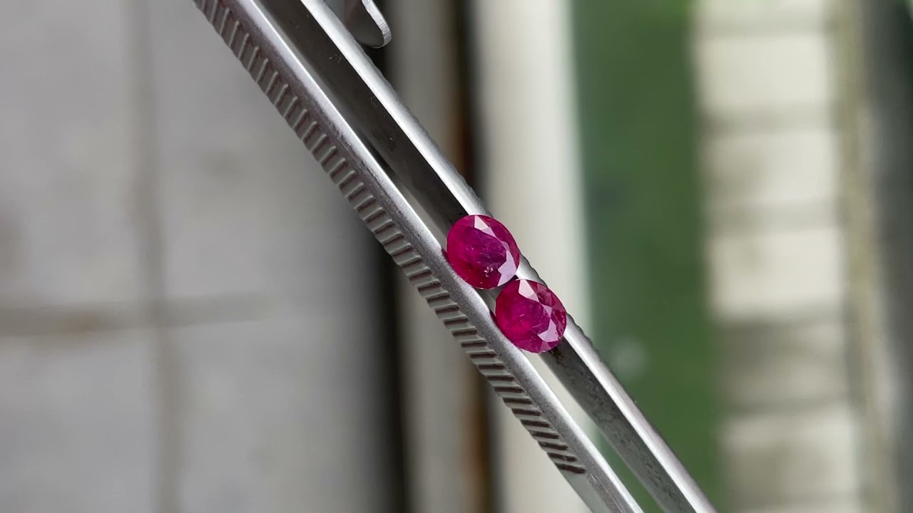 Total 1.5Ct Burmese Unheated Ruby Loose Pair