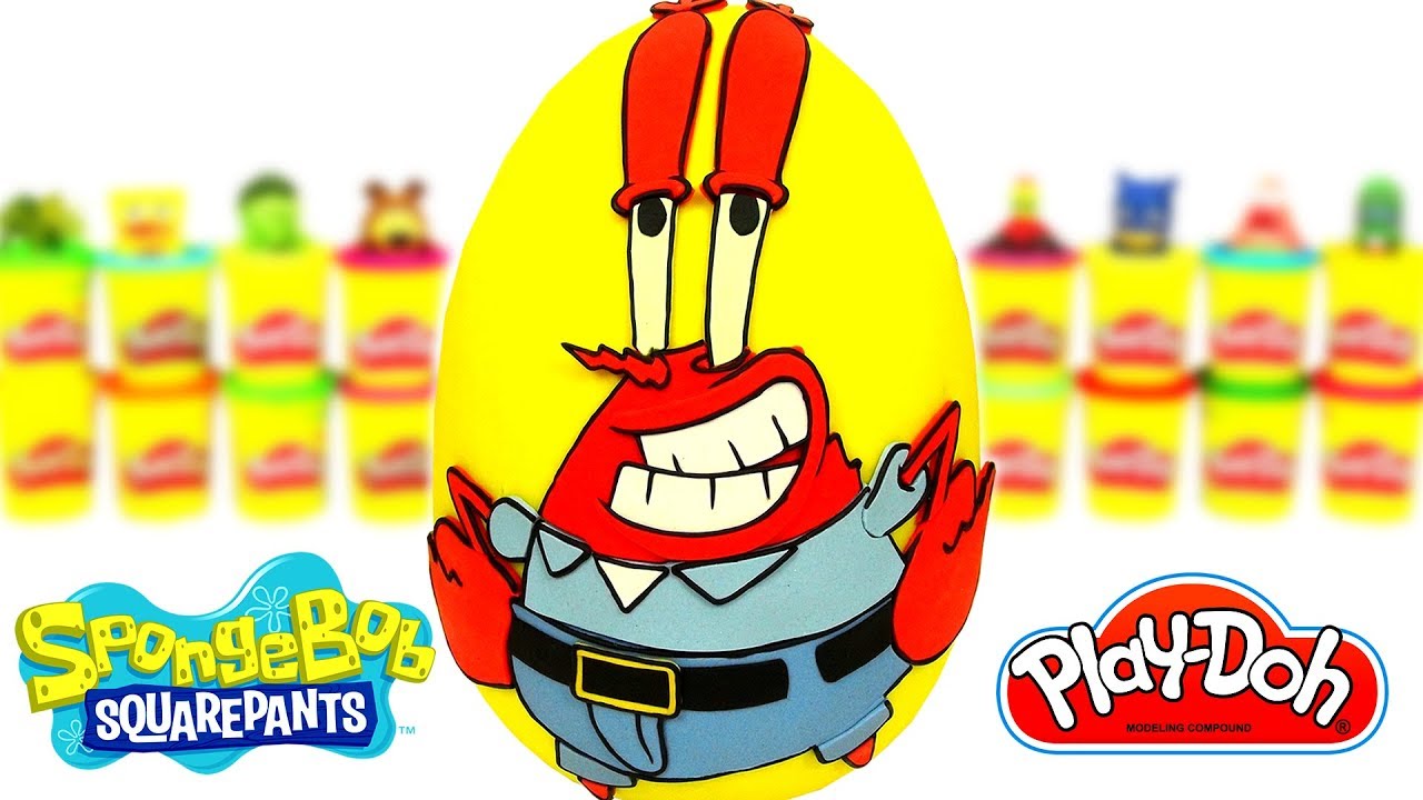 Huevo Sorpresa Gigante de Don Cangrejo de Bob Esponja en Español de Plastilina Play Doh Spongebob