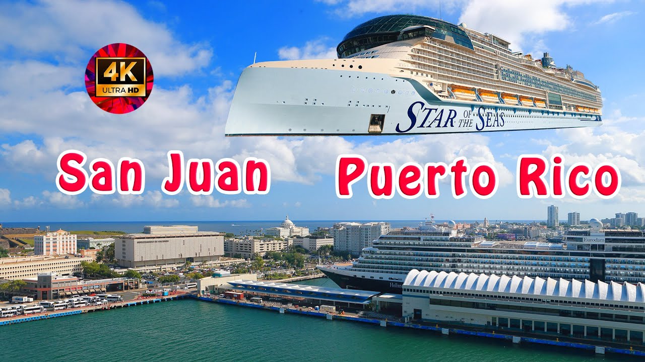 Star of the Seas Arrival in Puerto Rico | Deck Walk | View San Juan from the Cloud Island 4K