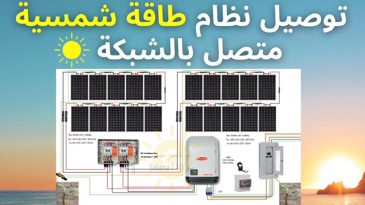 كيفية توصيل نظام طاقة شمسية متصل بالشبكة الكهربائية On-Grid Solar System