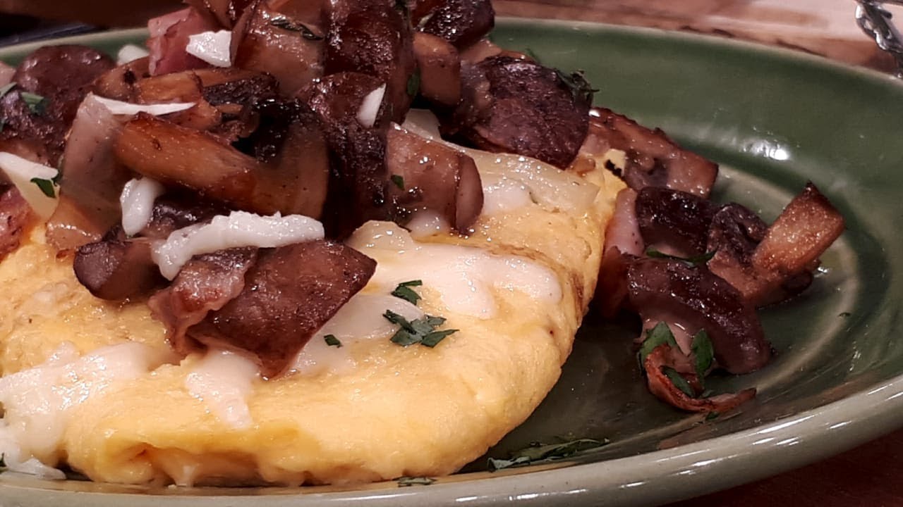 Omelette de hongos y de fugazzeta