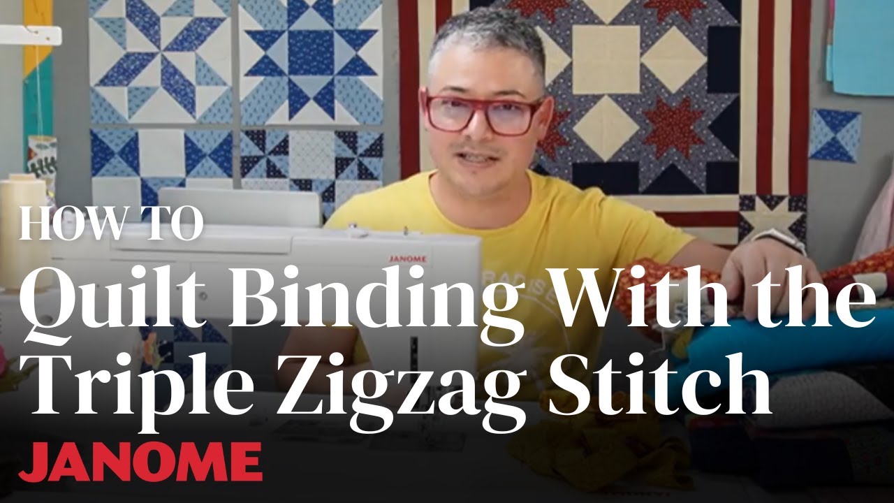 How to Sew Quilt Binding With the Triple Zigzag Stitch With Adam Sew Fun