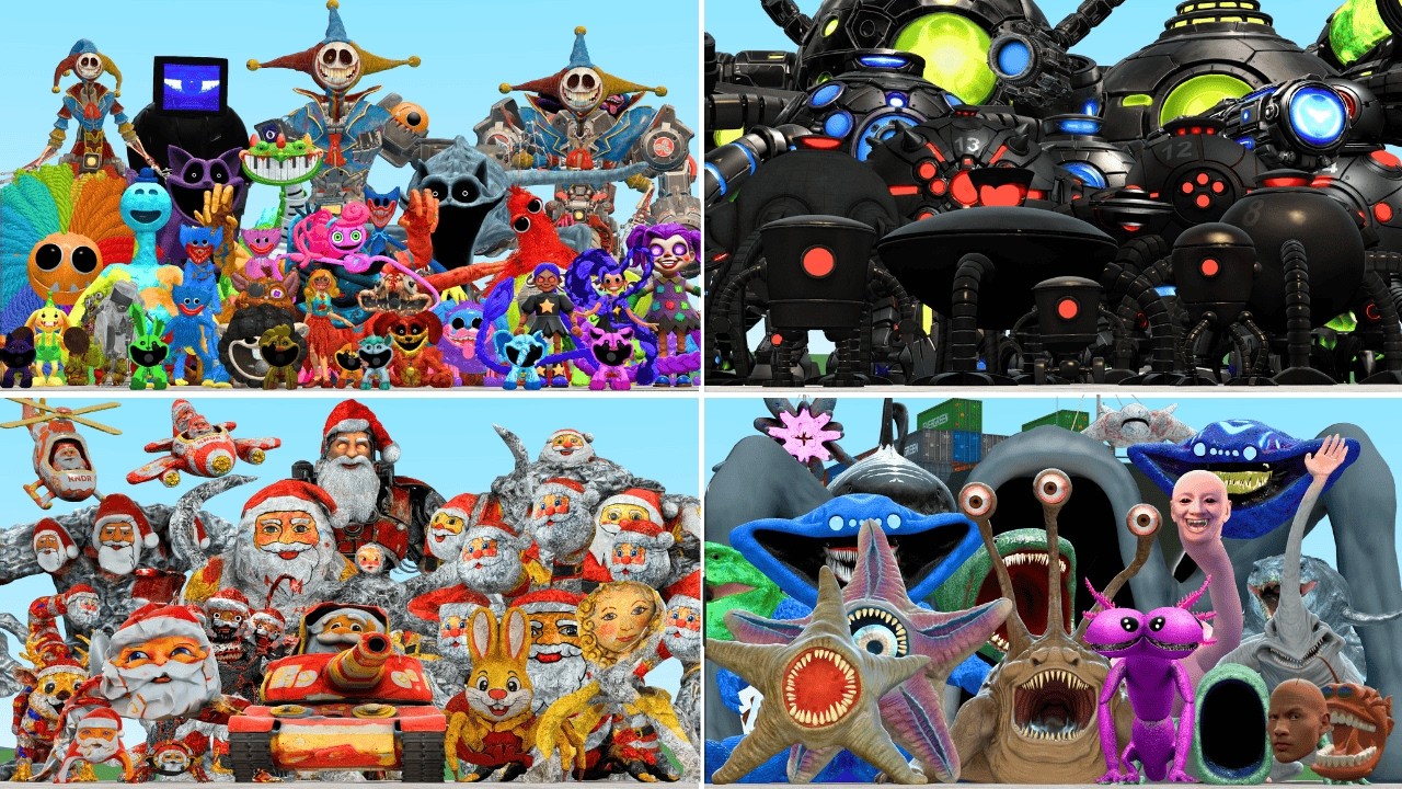 Which Family Is The Strongest? Omnidroid, Poppy Playtime, Goo Goo GaGa, Sea Monsters In Garry's Mod