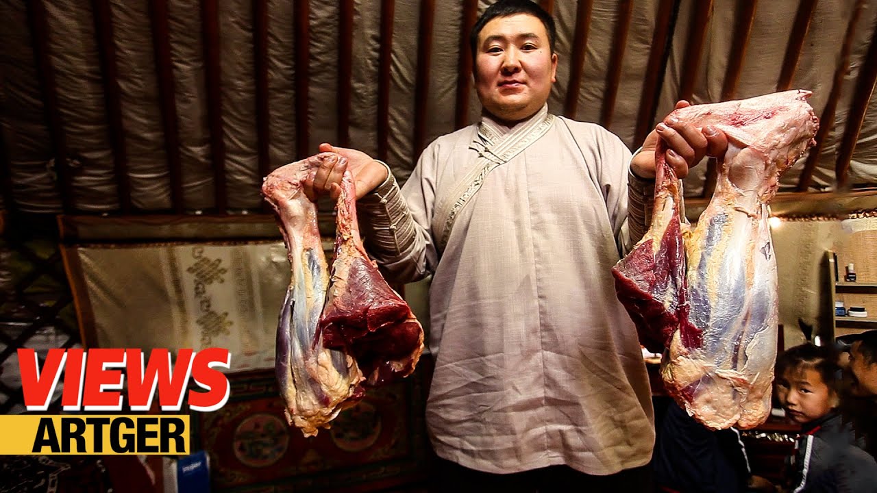 GIANT Steamed BEEF SHIN: NOMAD Feast! Village Life in Mongolia