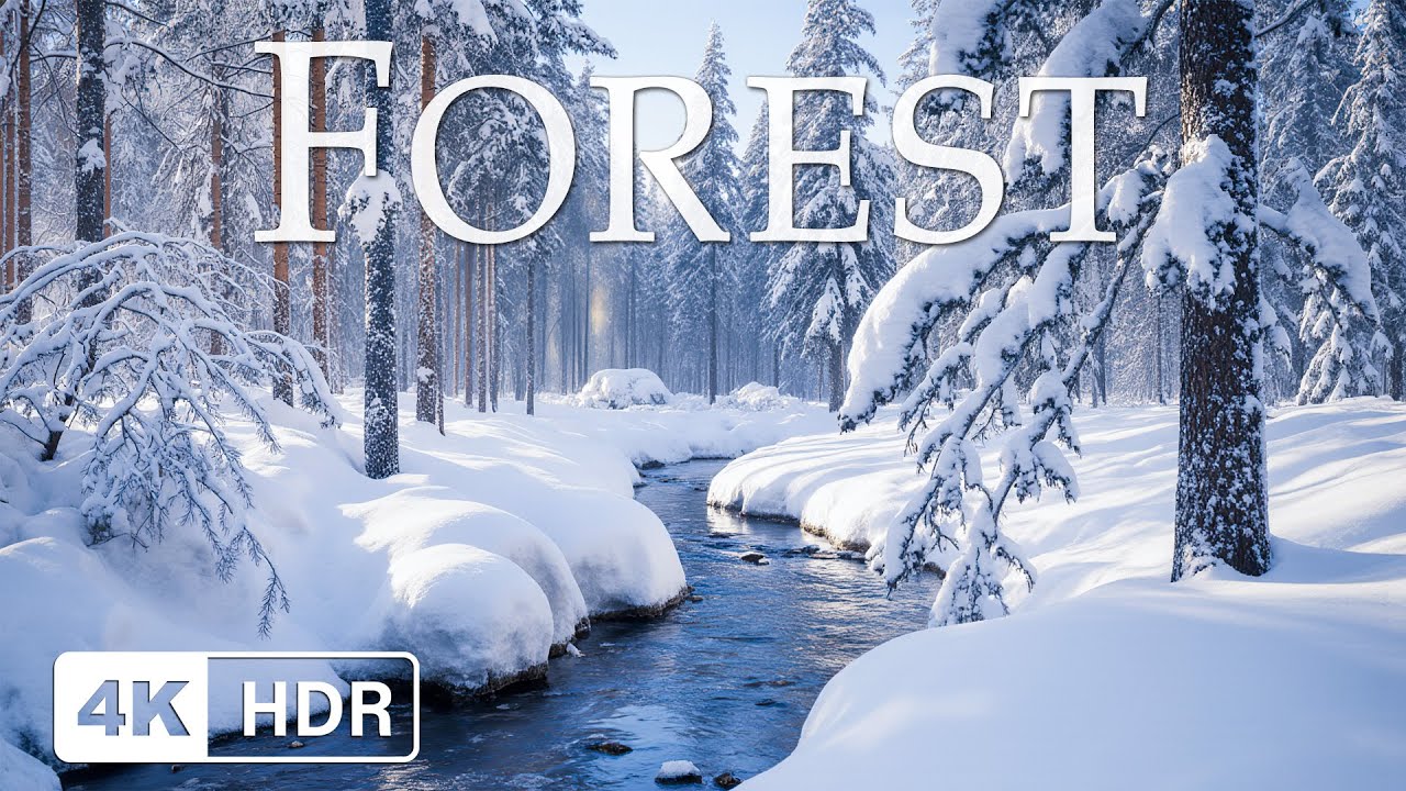Forest in Winter 4K ❄️ Stunning Aerial Cinematic Views & Peaceful Piano Music