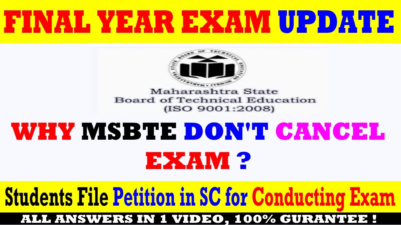 Why MSBTE don't Cancel Final Year Exam 2020 ? | Supreme Court - new petition of conduct exam student