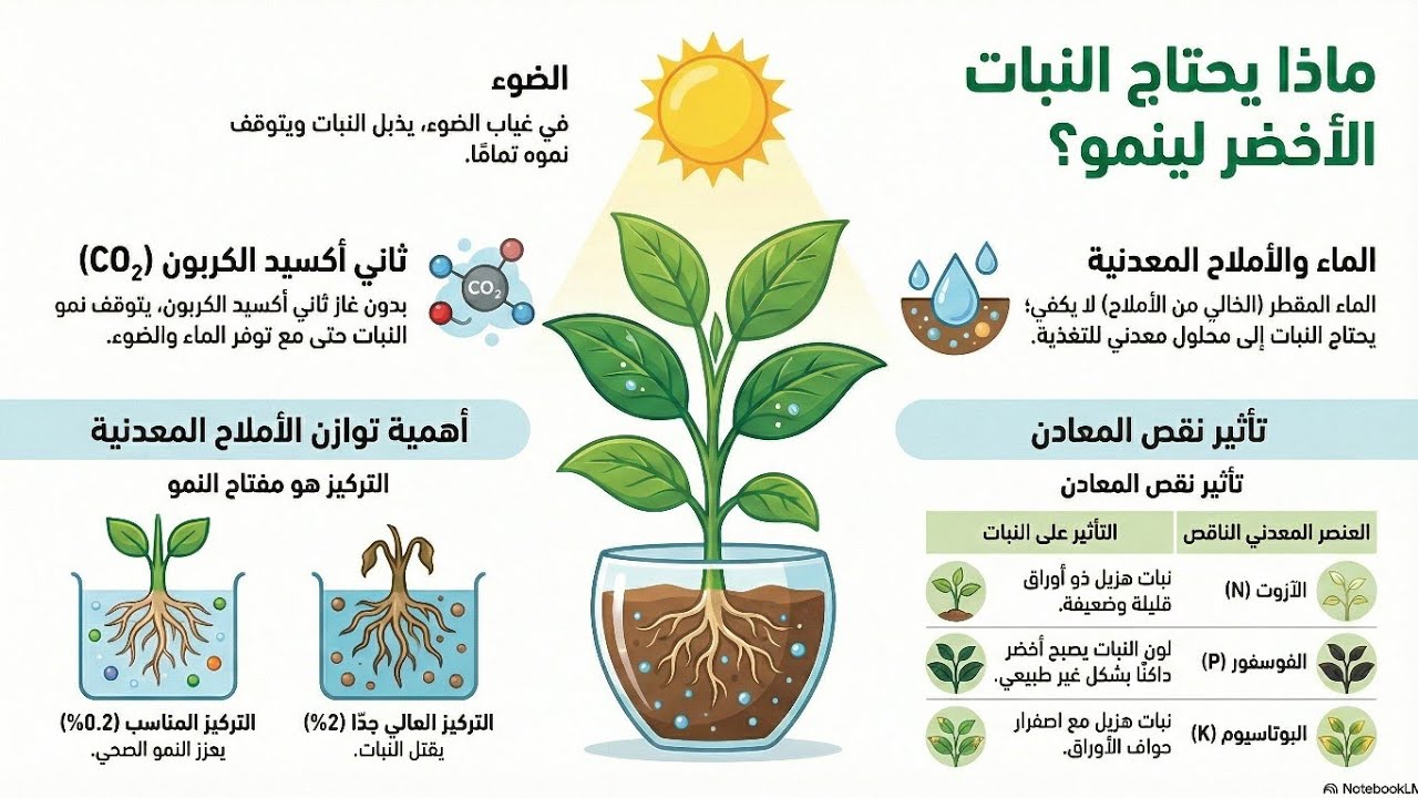 أغذية النبات الأخضر تجارب تفسير استنتاجات و خلاصة شاملة مع أسئلة ارساء  و بطاقات تعليمية أولى متوسط