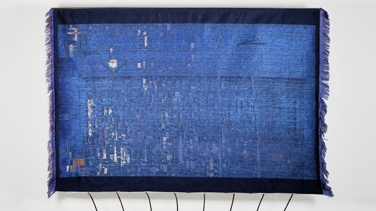 Thermochromic wall hanging changes colour in response to Wi-Fi signals