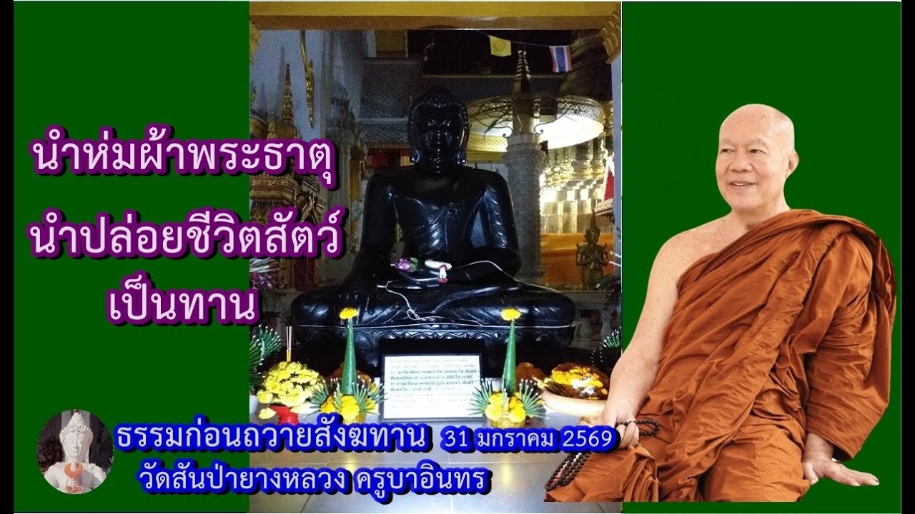 ธรรมก่อนถวายสังฆทาน 31  มกราคม 2569 วัดสันป่ายางหลวง ครูบาอินทรฯ Kruba Intorn
