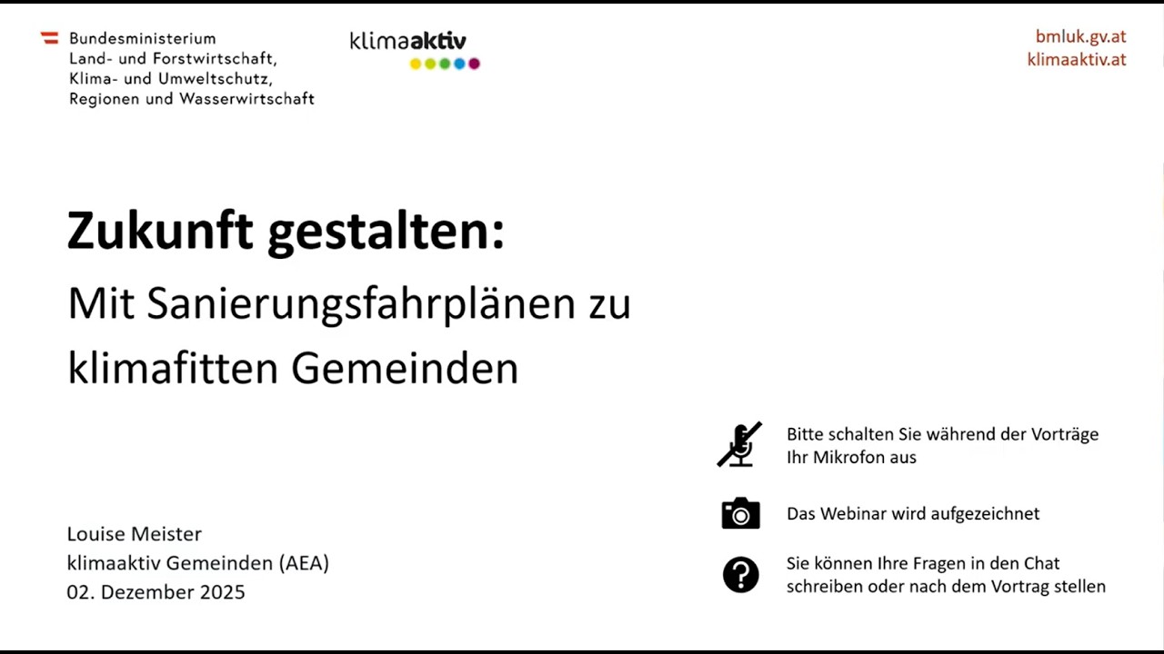 Zukunft gestalten: Mit Sanierungsfahrplänen zu klimafitten Gemeinden