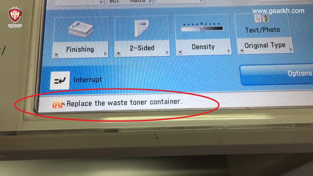 How to Fix Error Replace waste toner container canon advance Series c5235A