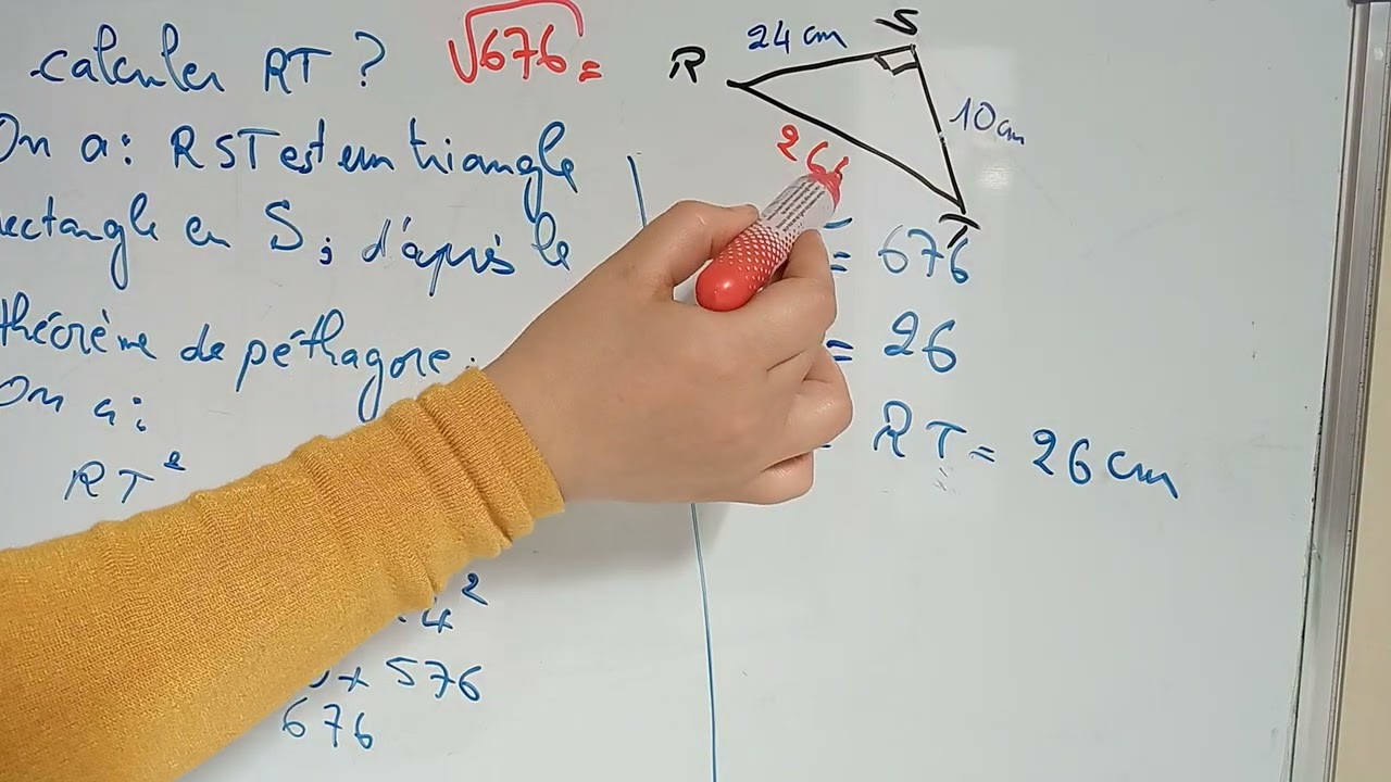 Thèorème de pythagore: Triangle rectangle et cercleرياضيات التانية اعدادي مسلك الدولي الدورة التانية