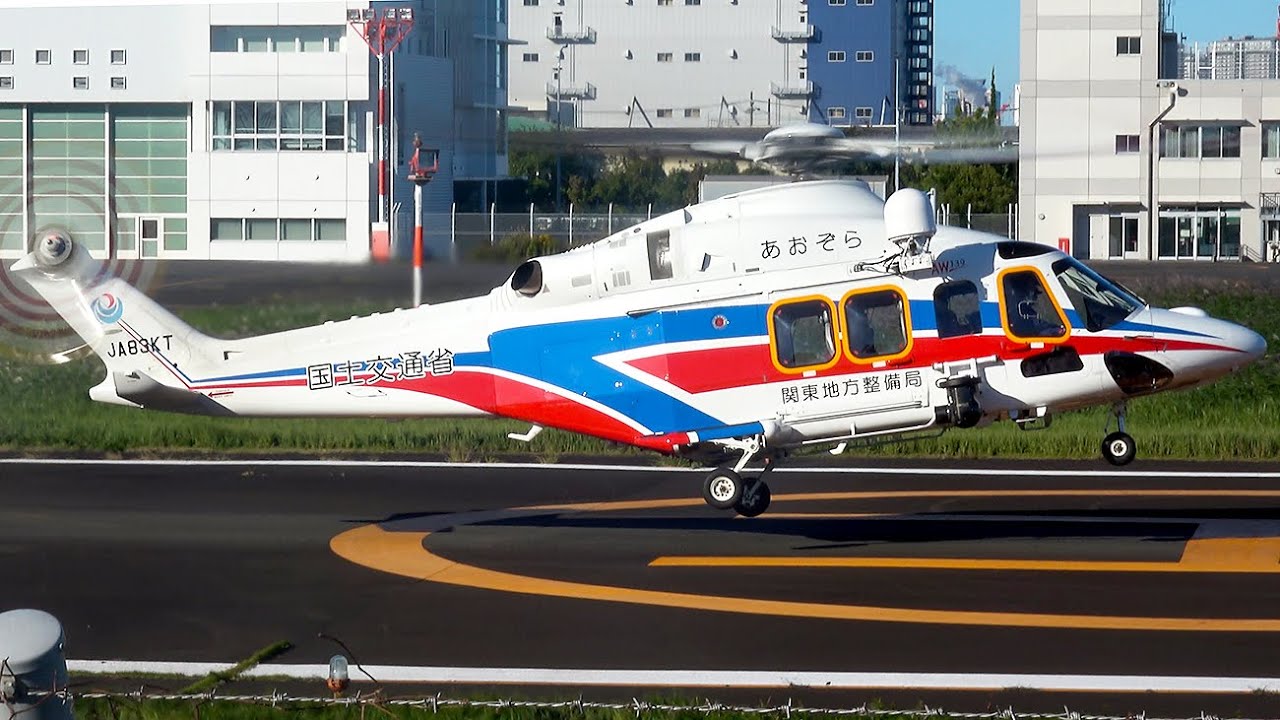 Helicopter Action Tokyo Heliport: AW-139, Bell-407,H160B,Bell-427,Bell-429, and more