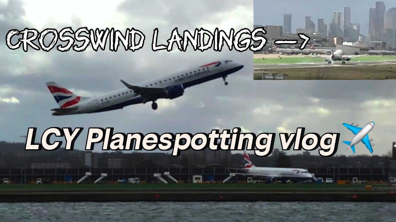 Planespotting at London City Airport LCY (Crazy winds and hard landings)
