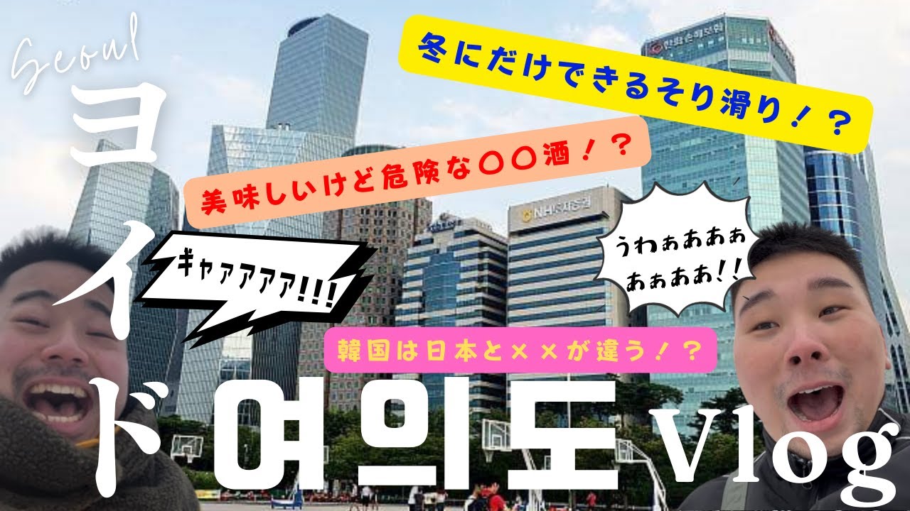 （JP/KR）ソウル市内で冬にだけできる、ソリ滑りって一体🛷！？美味しすぎてヤバい○○酒とは！？韓国の政治経済の中心『ヨイド』を新年から楽しみつくす！！#韓国 #韓国vlog #グルメ　#韓国旅行 
