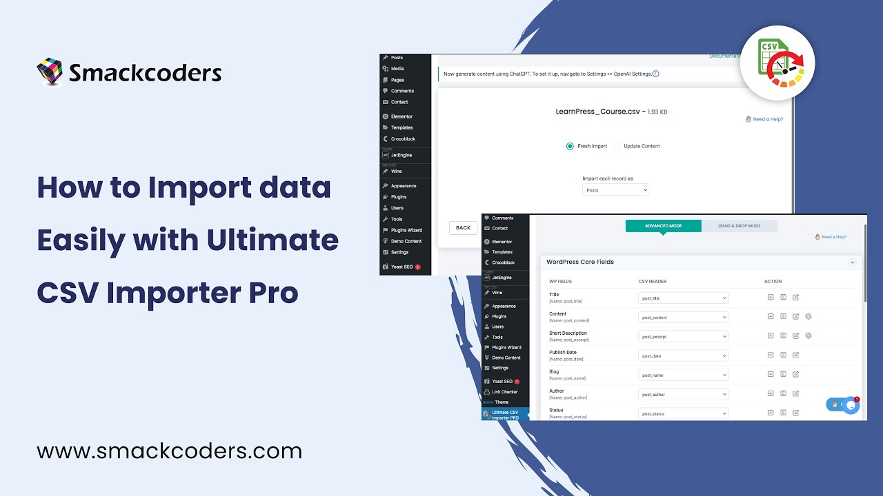 Effortlessly Import Data into WordPress with Ultimate CSV Importer PRO