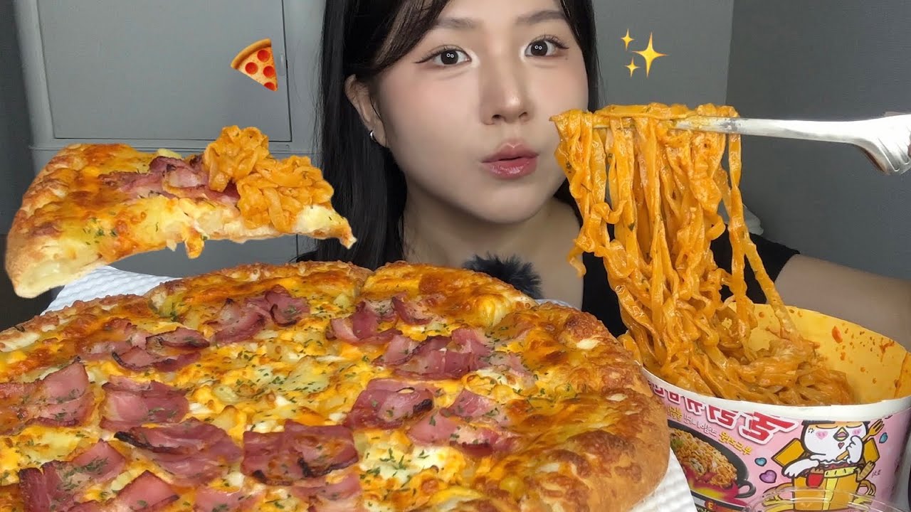 피자스쿨 오지치즈 포테이토피자🍕 까르보불닭볶음면 먹방 Cheese Potato Pizza & Carbo Buldak ASMR MUKBANG