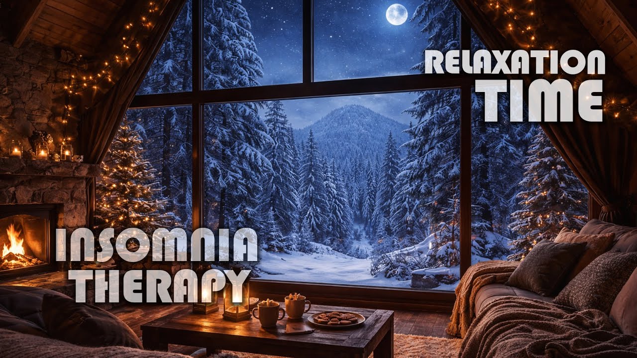 Cozy Cabin in the Middle of a Blizzard ❄️ ASMR Deep Sleep & Relaxation (Snowy Forest View)