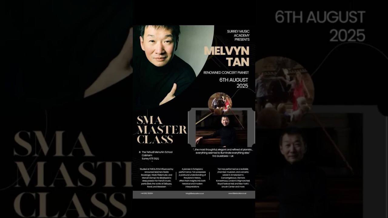 The legendary fortepiano virtuoso Melvyn Tan will join SMA International Summer Music School 2025!