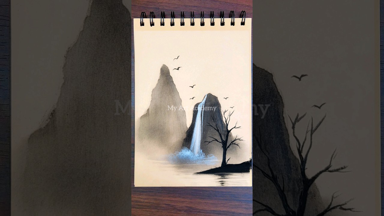 Simple CHARCOAL DRAWING For Beginners 😍 #art #drawing #trending #viral #shortsvideo #youtubeshorts