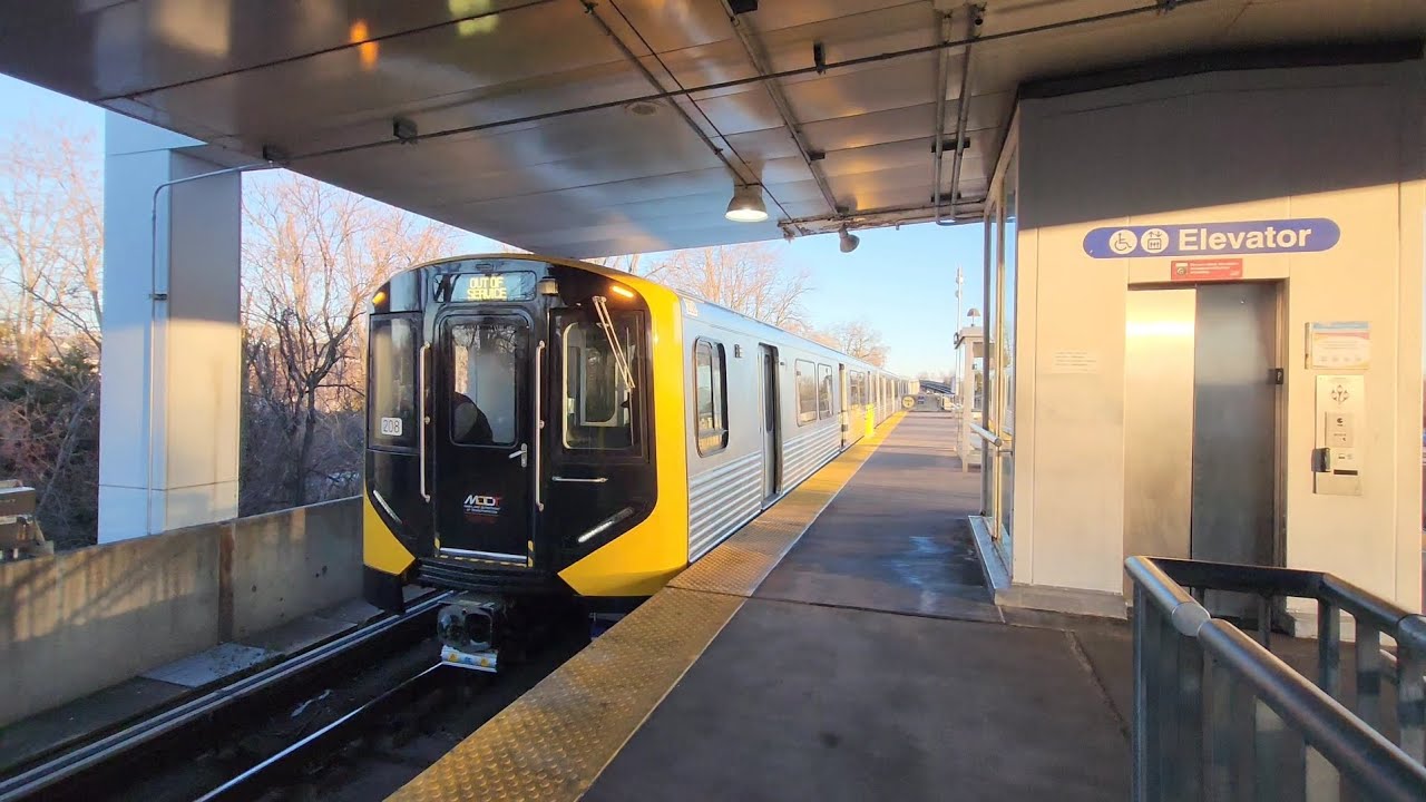 Baltimore Metro's New Rail Cars Inaugural Run at Rogers Ave Station