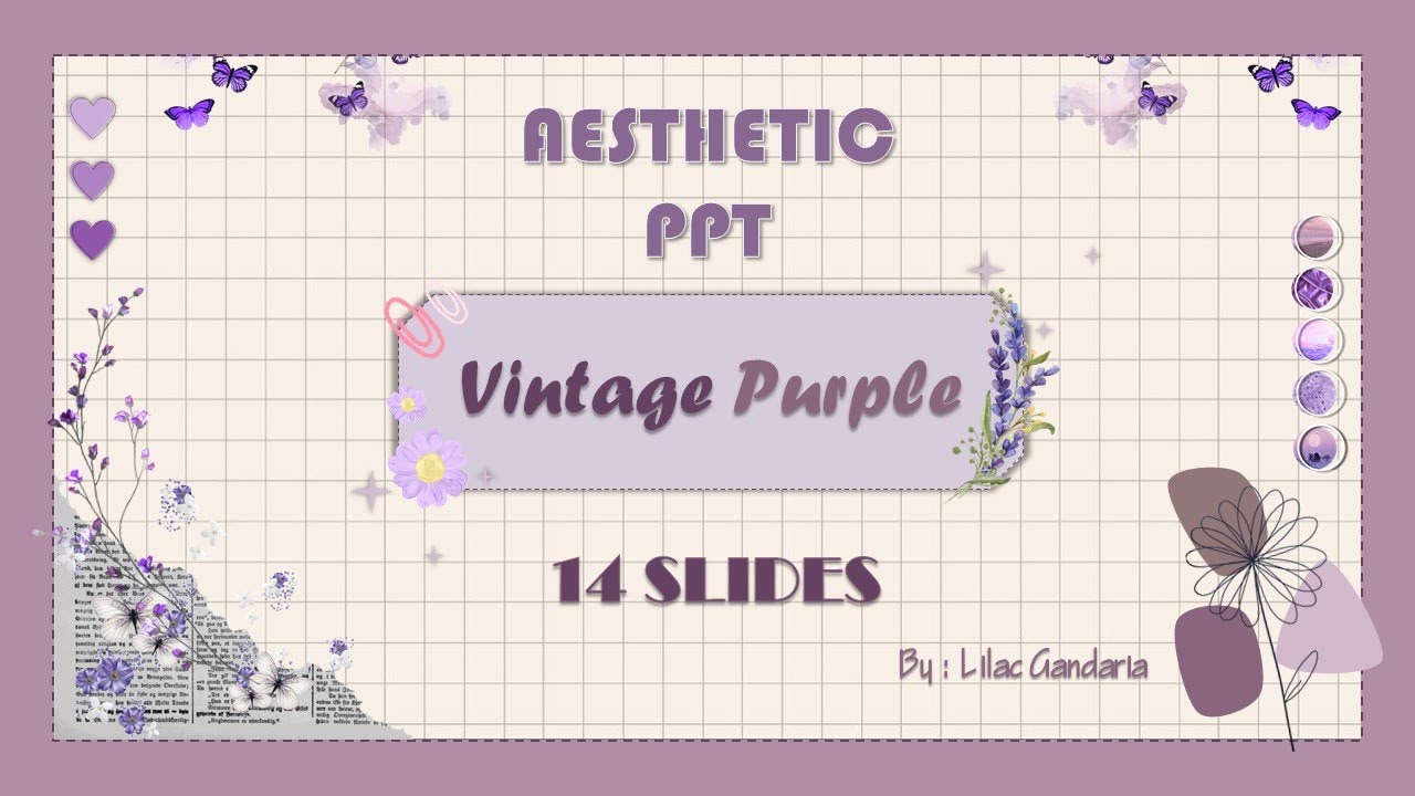 Aesthetic PPT Tema PURPLE VINTAGE - Tutorial #pptaesthetic #vintage #freeppttemplate #vintageppt
