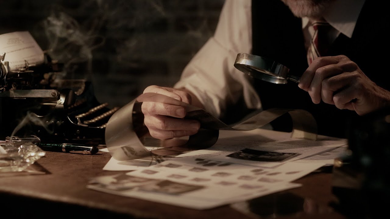 Detective 1930s Style Analyzing Evidence (ASMR, no talking, no music, ambient sounds, relaxing)