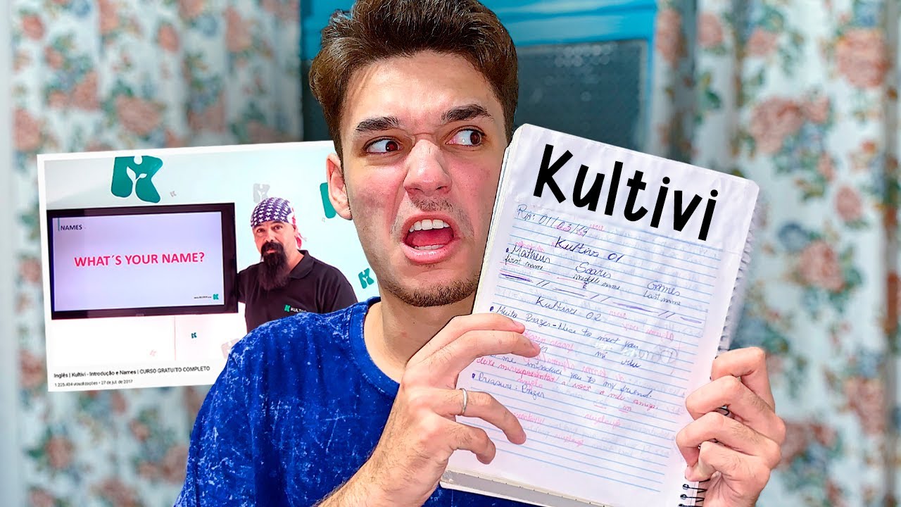 TUDO QUE EU APRENDI EM INGLÊS PELO CURSO DA KULTIVI!!! (mostrando o caderno com anotações)