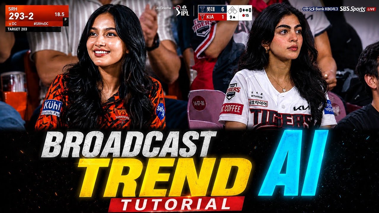 Broadcast Trend Ai Video Tutorial | Baseball Broadcast Korean Ai Video Editing | Broadcast Ai Video