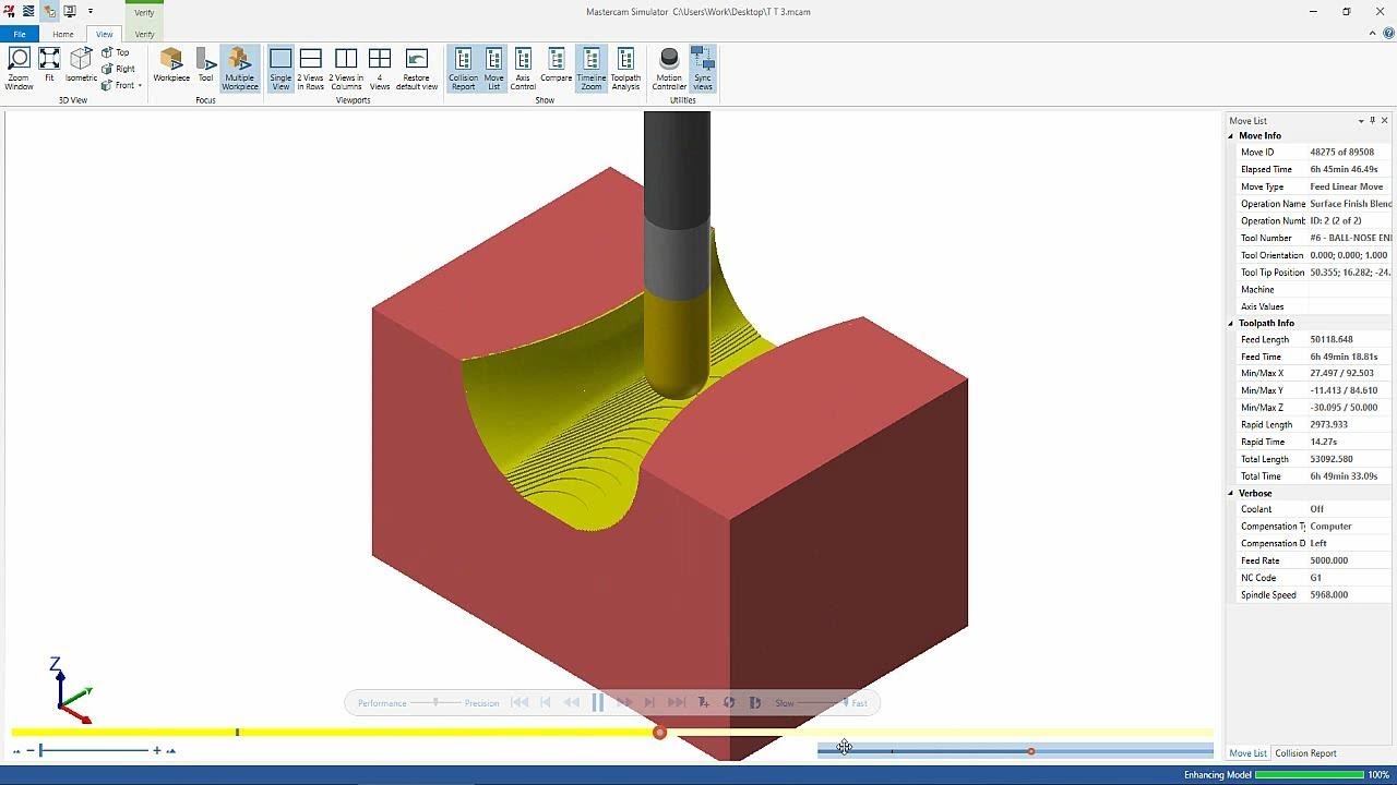 Create Surface And Toolpath Pocket 3D - Finishing Blend ...mastercam