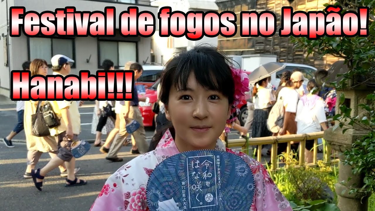 Um festival de fogos de artifício no Japão! Hanabi Taikai!