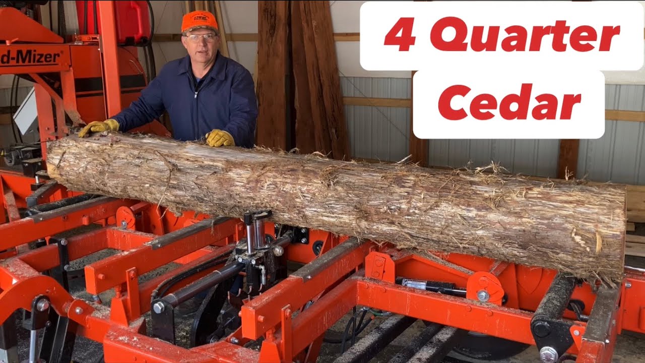 Sawing 4 Quarter Cedar