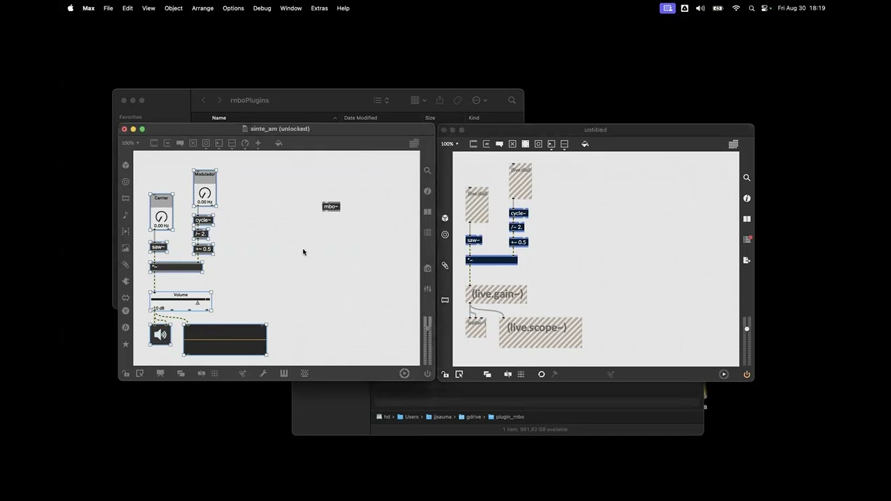 Creando plugins y VSTs con RNBO y Max (Clase en el Tec de Monterrey)