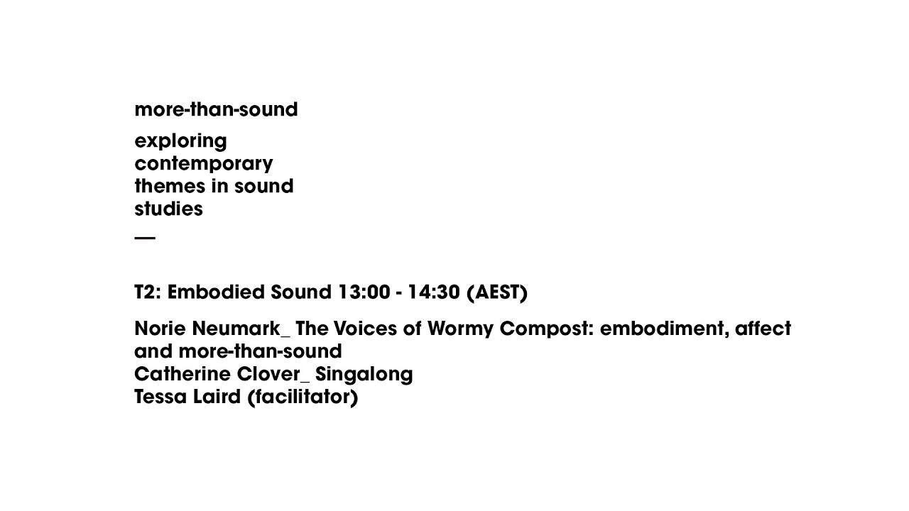Session 2: Embodied Sound