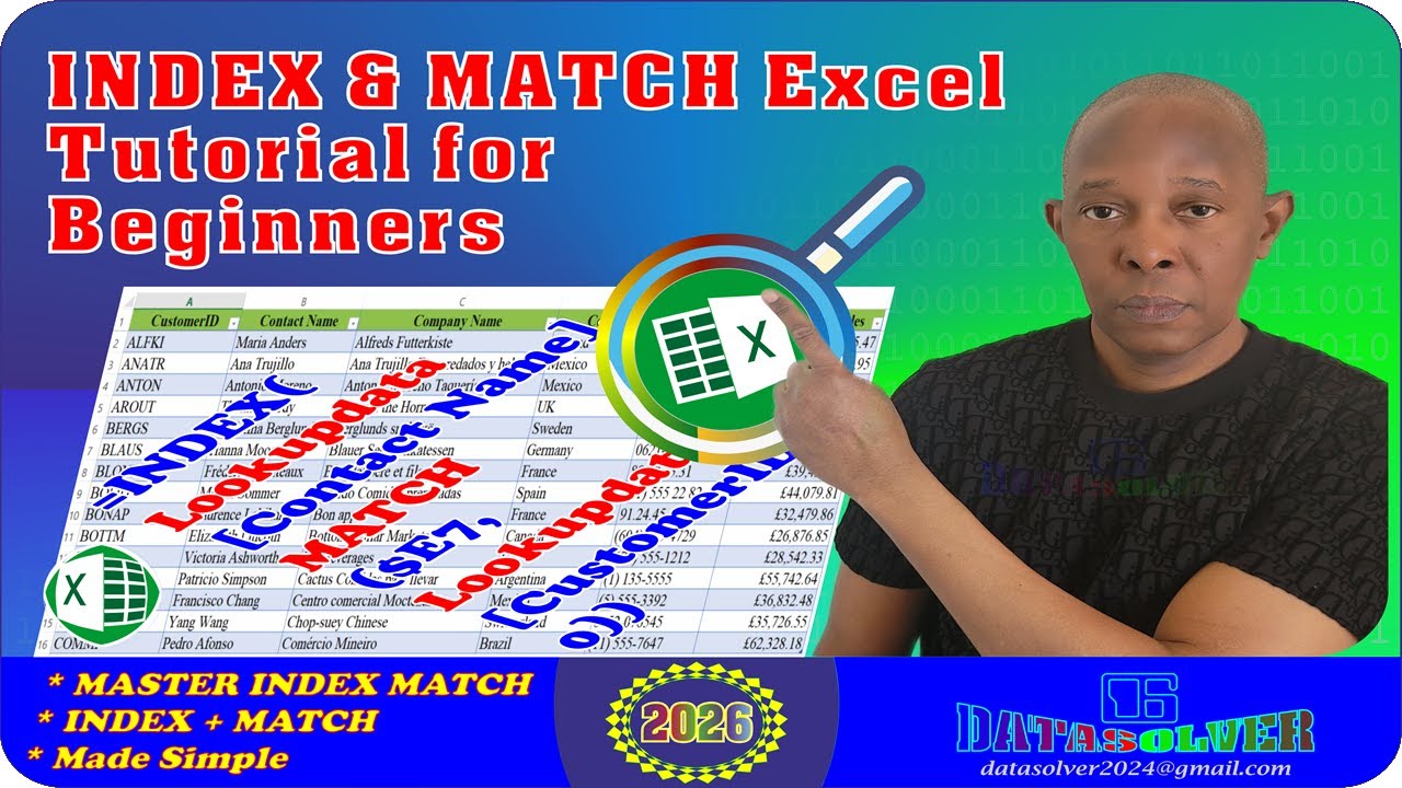 Урок по использованию функций INDEX и MATCH в Excel для начинающих.