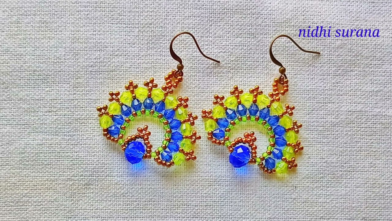 ⚜️Pretty Peacock Earrings/Pendientes Bonitos Pavo Real/How to make Earrings/Tutorial diy