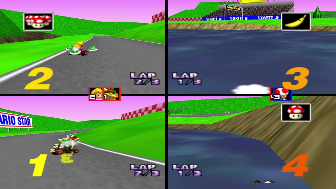 Mario Kart 64 Online - Frashi (p1) vs Kndelier (p2) vs Alex (p3) vs
